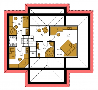 Mirror image | Floor plan of second floor - BUNGALOW 81